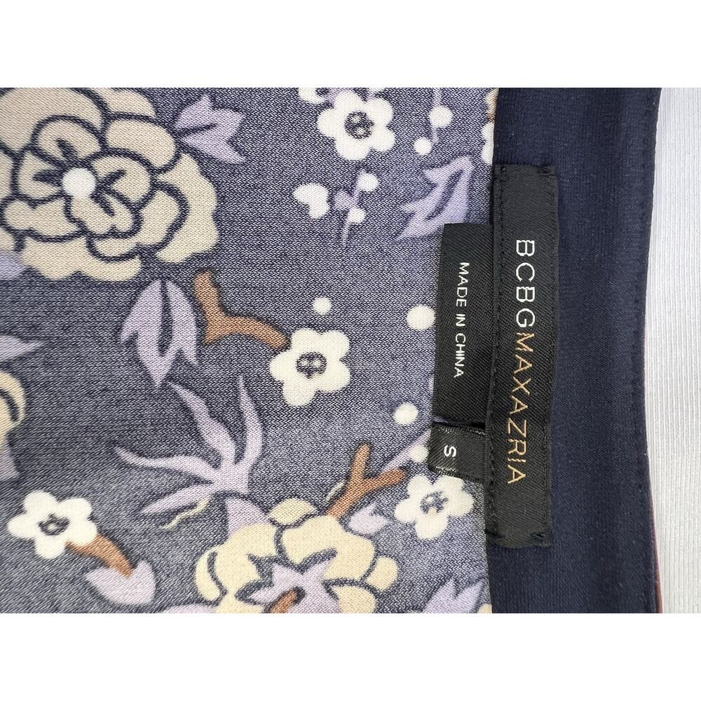 VTG BCBG Gorgeous Y2K Asian Print Kimono Wrap Top Women’s Small Blue Brown - Picture 8 of 11